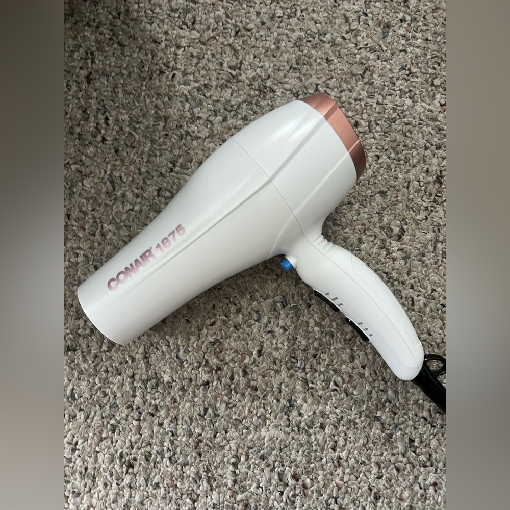 Conair 1975 White and Rose Gold Hair Dryer